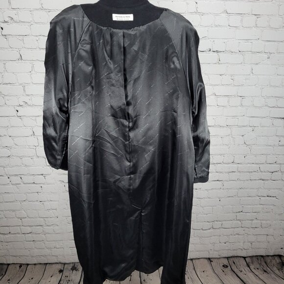 Preston & York Black Buttoned Lined Pockets Over Coat Size 1XW - Picture 6 of 13